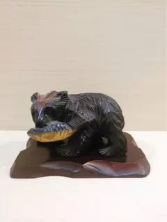 木製クマの置物　アンティーク　小さめ