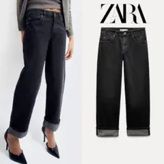 ZARA Z1975 セルヴィッジ ストレートレッグ ミッドライズジーンズ 34
