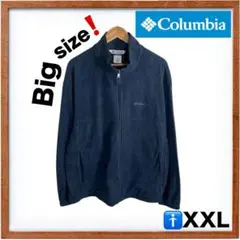 【極太】US規格 コロンビア フリースジャケット 紺 XXL ビッグシルエット