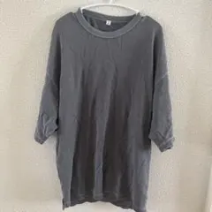 GU ウォッシュドワッフルボクシーT（５分袖）XLサイズ グレーのサムネイル