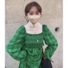 ZARA チェック柄ティアード ロングワンピース