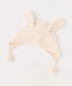 未使用 プティマイン アニマル耳付きニット帽 ピンク うさぎ