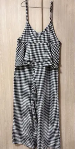 サロペット ギンガムチェック 春夏服 サイズ調整可