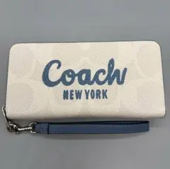コーチ COACH 長財布 ロング ジップ アラウンド CBO02ブルー - メルカリ