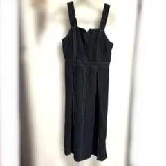 ダークデニム ストラップ付きオールインワン