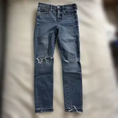 GAP ギャップ　スキニーデニム インディゴブルー ダメージ加工