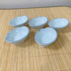 和食器 小鉢 5客セット 青白磁 白磁 楕円皿 取鉢 おばんざい オードブル