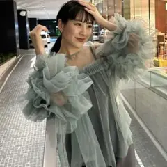 新品 HKT48 矢吹奈子さん着用 frunco シアー花柄ブラウス アイボリー 