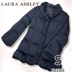 美品 LAURA ASHLEY ローラアシュレイ フリル ダウンコート 紺 Sのサムネイル