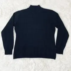 ニット セーター 黒 チェック柄 ハイネックセーター ハイネック 長袖