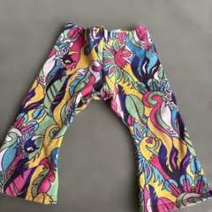 ブーフーウー　バックアレイ　カラフル柄 スウェットフレアパンツ 90 派手個性