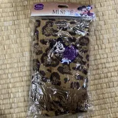 ミニーマウス ヒョウ柄タオルマフラー　ディズニー