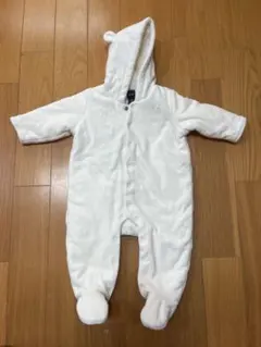 Baby GAPホワイト フリースロンパース クマ耳付き