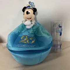 ディズニーシー　20周年　ミッキーぬいぐるみ付収納ボックス タンブラー　タグ付き