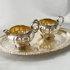 【Old English】メロンフォルムのミルクジャグ / シュガーボウル