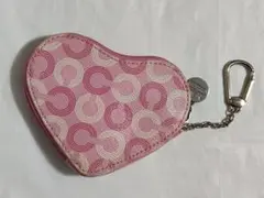 COACH コーチ ハート型 コインケース キーリング付 ピンク