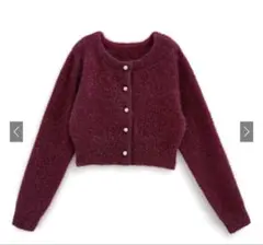 【新品未使用】グレイル　ラメシャギーニットカーディガン[mh30]バーガンディ