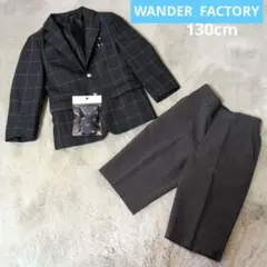 W.F. チェック柄フォーマルスーツ ネイビー