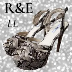 R&E パイソン柄　ピンヒールサンダル　 サイズLLのサムネイル