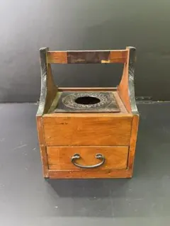硯箱 引き出し付 2段 無垢 木製 木箱 小箪笥 骨董品 古美術 - メルカリ