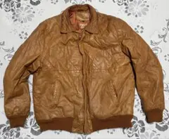 ヴィンテージライク 本革レザージャケット ボンバージャケット キャメル Lサイズ