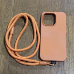 無印良品 スマホケース ストラップ オレンジ iPhone15pro