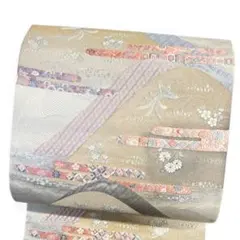 未着用　袋帯　ヱ霞　菊花　撫子　鳳凰　銀糸　金糸　着物　121b p ms