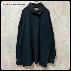 ヨウジヤマモトプールオム　長袖ポロ　黒　日本製　90s　Mのサムネイル