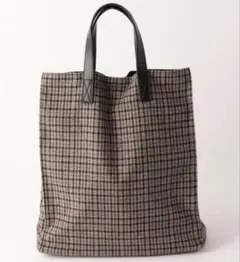 BY チェックトートバッグ