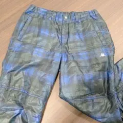 美品【Kappa】青系チェック柄 防寒パンツ LL