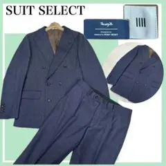 ✨美品✨スーツセレクト×伊マルゾット ダブルスーツ A5 紺 ピークドラペル
