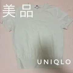 【美品】UNIQLO アイボリー 半袖ニット S