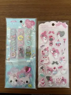 新品未使用品　２点セット　キラキラおはじきシール　マシュマロステッカーマイメロ