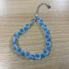 ハンドメイド ビーズブレスレット ブルー系