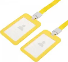 ⭐️新品❣️ バッジホルダー イエロー 2個セット 名札 ネックストラップ