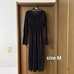 Dazy ブラック プリーツ 長袖ワンピース M