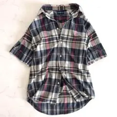 ラルフローレン 半袖チェックシャツ 大きいサイズ 170 濃紺 ブラック