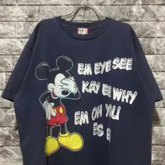 希少 ミッキーマウス Tシャツ ミッキー DISNEY ディズニー ネイビー