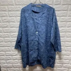 iS ScoLar（イズスカラー）花柄シフォンジャガードカーディガン