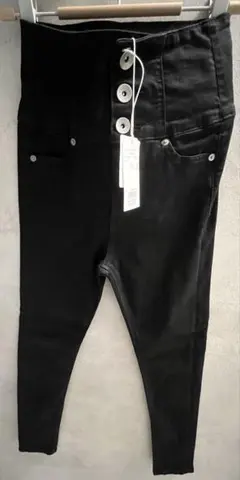 GYDA H/Wボタン スキニーパンツ ブラック S