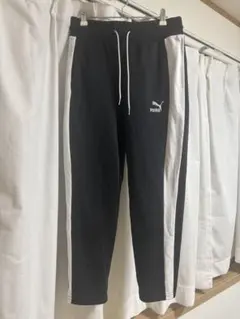 【PUMA】ジャージパンツ Sサイズ ブラック×ホワイトライン