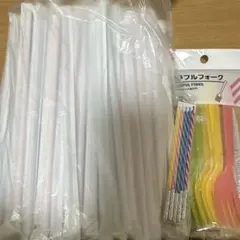 ストロー フォーク ろうそく セット