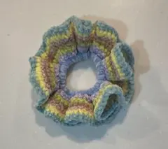 ハンドメイド　編み物　ニットシュシュ