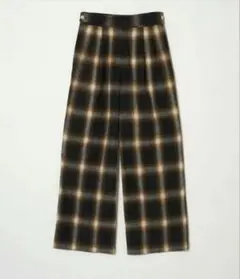 RANDEBOO ランデブー　チェック柄　スラックスM センタータックパンツ