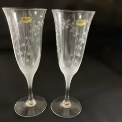 Noritake エッチングクリスタルグラス 2個セット約6×19cm 未使用品