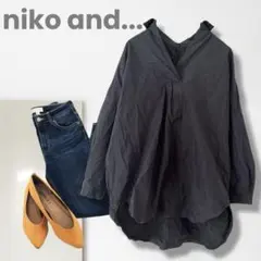 n【ニコアンド】シャツ/美品 チュニック丈 体型カバー 綺麗め 体型カバー 綿