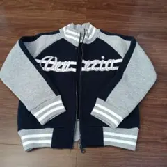 ネイビー グレー ジップアップ トレーナー