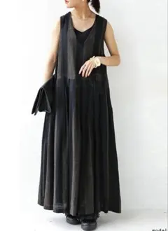 完売品⭐︎antiqua 綿麻 ストライプワンピース