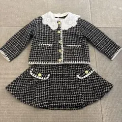 H&M フォーマルスーツ 襟付き ツイード セットアップ 90サイズ