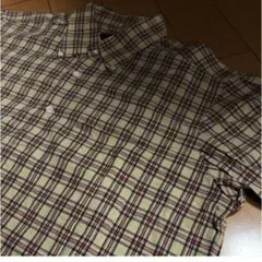 BEAMSアイボリーブロックチェックコットンBD